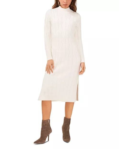 1.STATE Cable Knit Sweater Dress –White– Size S – NWT