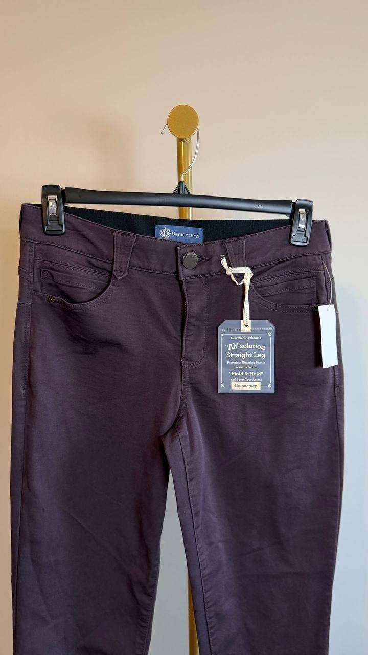 Democracy Women’s AB Solution Straight Leg Jeans Brown Size 10 NWT $78