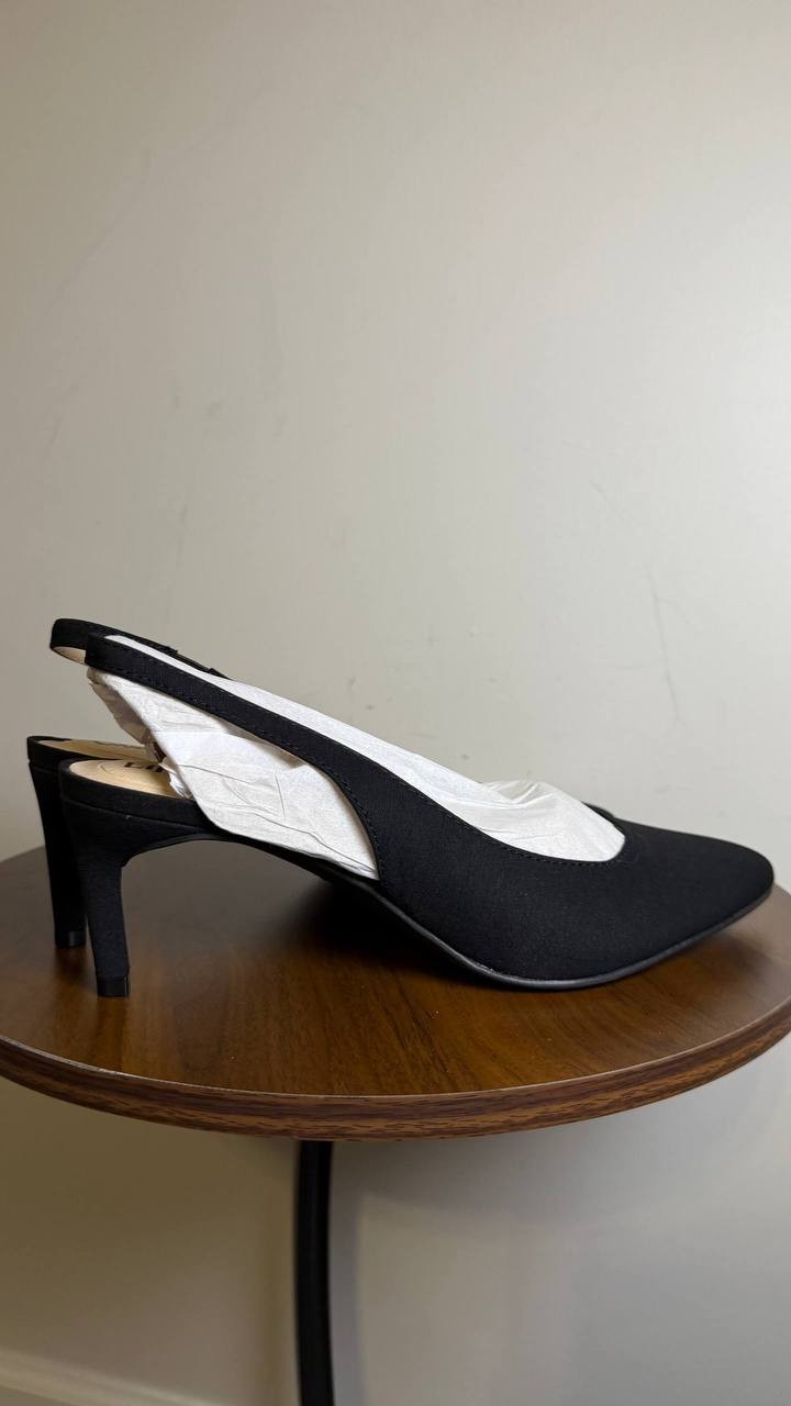LifeStride Black Microfiber Slingback Pumps 9M New in Box MSRP $79.99