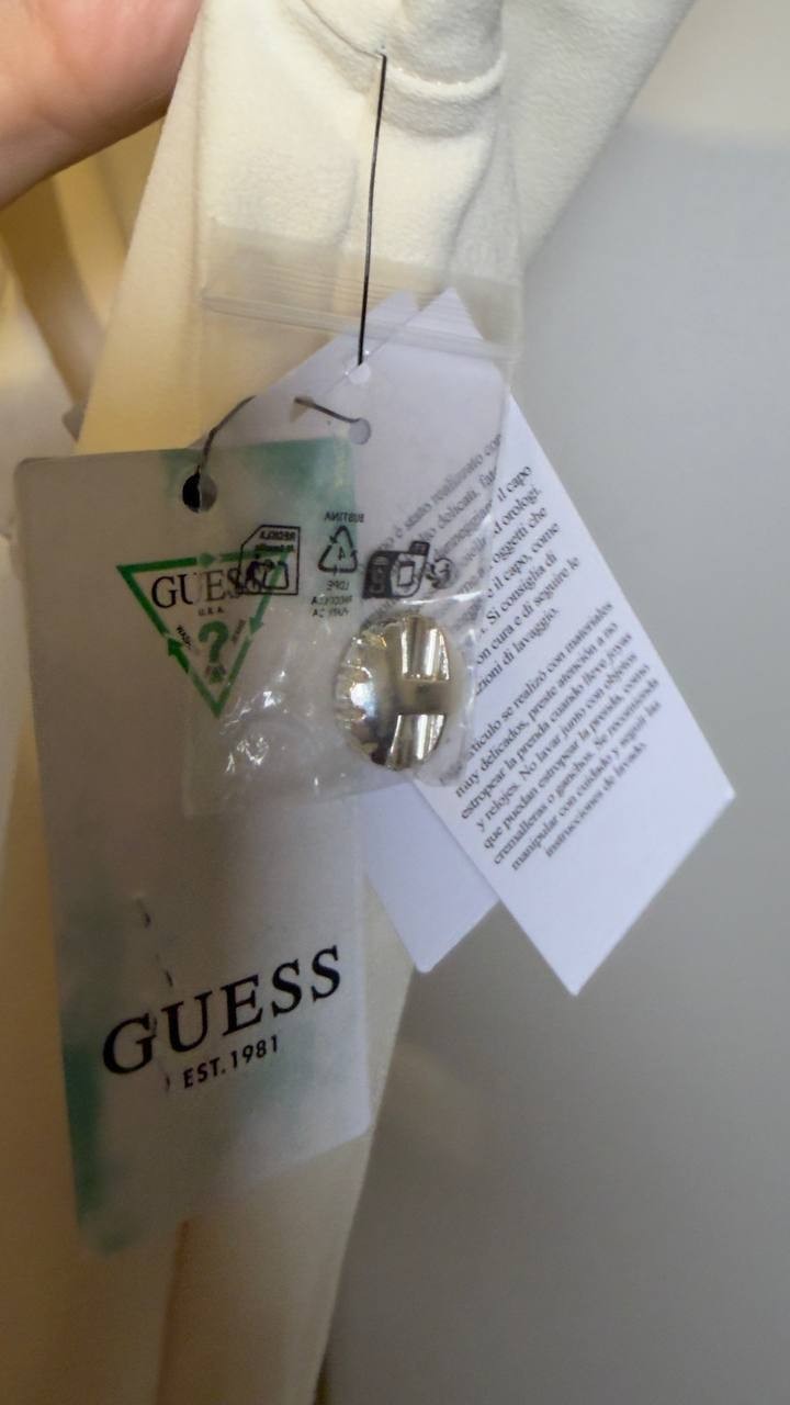 Guess  Women’s  Square  Neck  Top  Pearl  White  M  NWT  $69