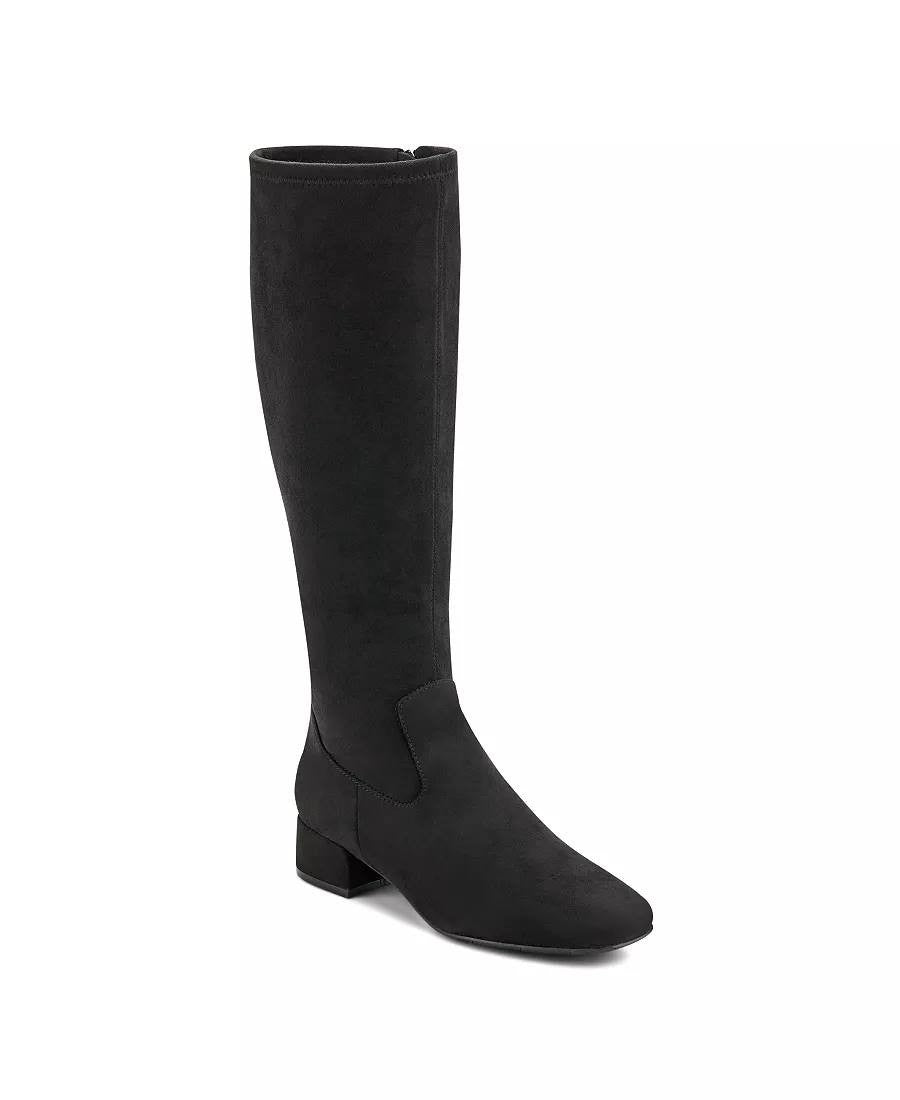 Easy Spirit Danilyn Boots 6M Black Textile Square Toe Block Heel NIB msrp$159