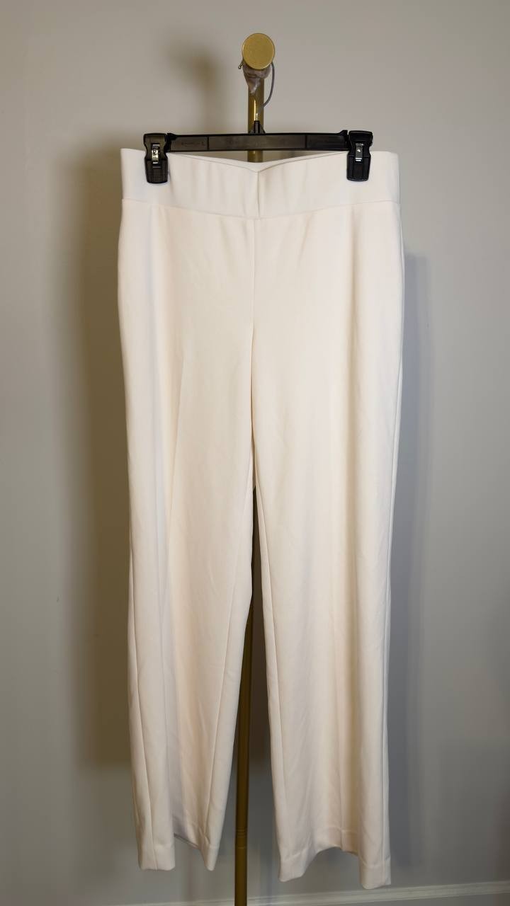 AK Anne Klein Pull‑On Cool Crepe Trouser Pants Ivory S NWOT $59
