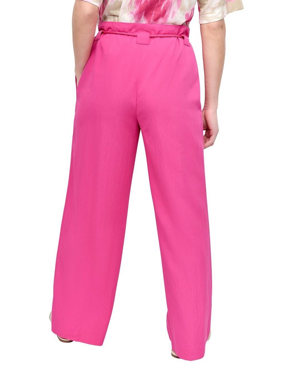 DKNY Rope Tie Front Wide Leg Pant Vivid Pink 12 NWT $99
