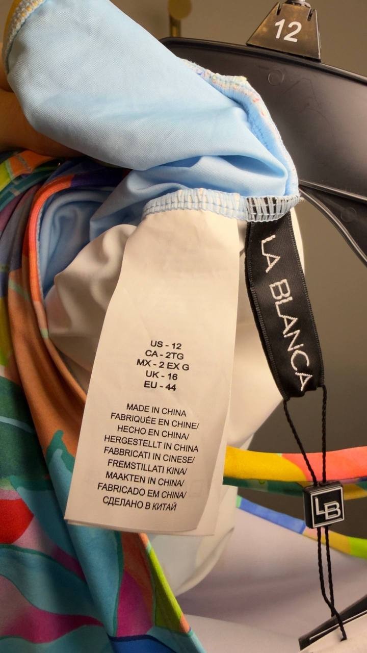 La Blanca Tropi-Flage Tankini Top & Hipster Bottoms Multi 12 NWT $79