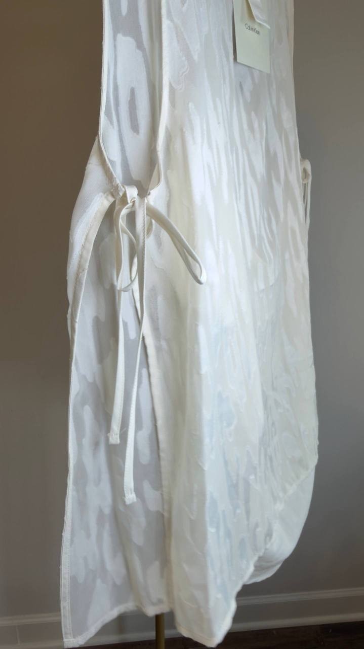 Calvin Klein Sleeveless Burnout Blouse White XL NWT $99