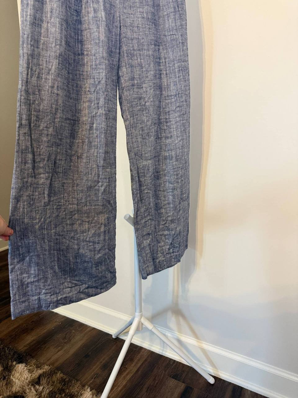 DKNY Petite High‑Rise Wide‑Leg Pants –Blue – Size 10P – NWT