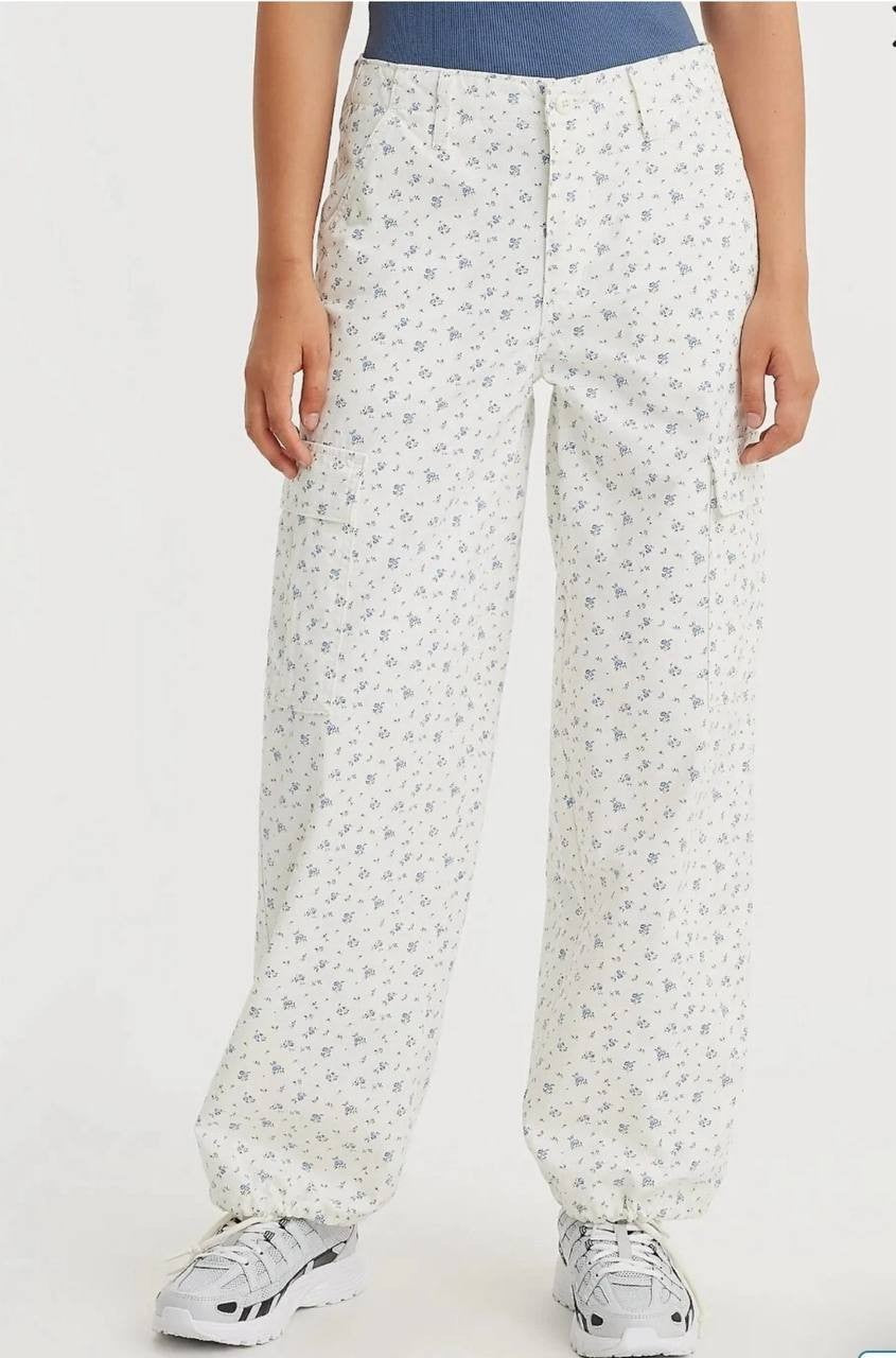 Levi's 94 Baggy Cargo Pants High Rise Wide Leg Women Size 27 Cotton Twill