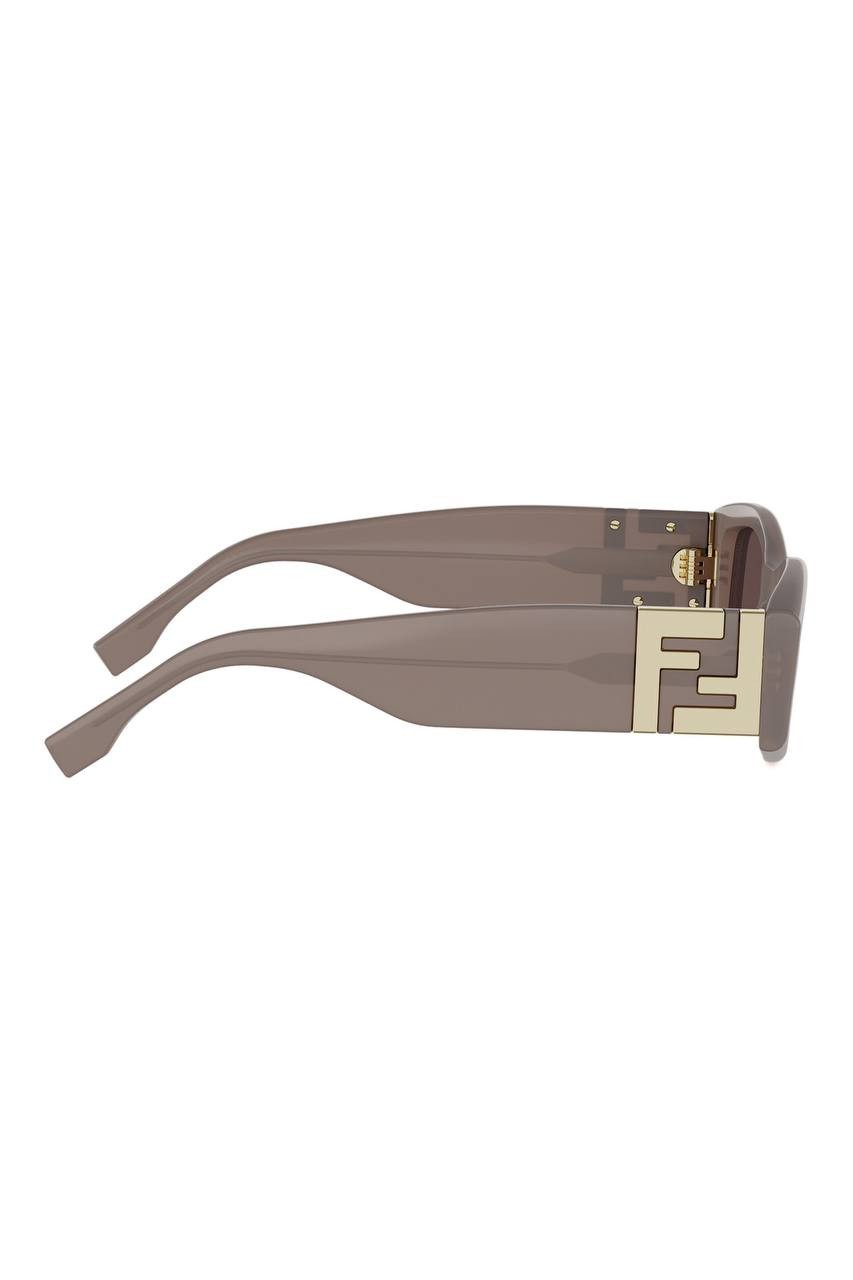 Fendi Rectangular Sunglasses Shiny Dark Brown OS NWOT $490.00