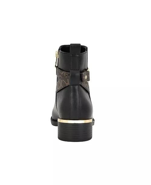Calvin Klein Block Heel Booties 7M Black MSRP $139 New (No Box)