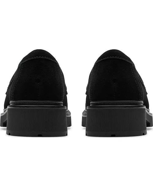 Clarks  Loafers  Black  Suede  9W  New  $110
