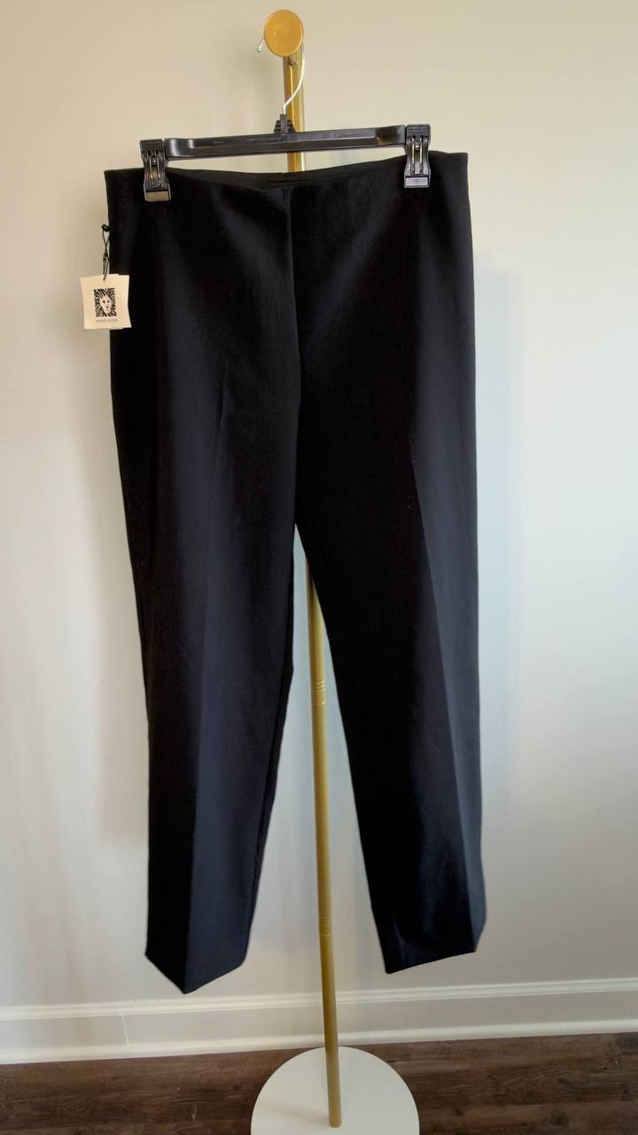 Anne Klein Compression Pull‑On Hollywood‑Waist Ankle Pants Black M NWT $79
