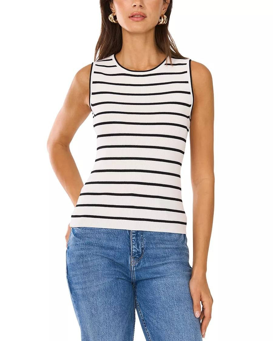 Vince Camuto Striped Sleeveless Blouse – Size L – NWT – $79