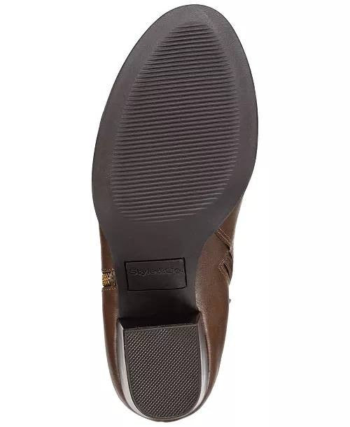 Style & Co Ankle Booties 9M Cognac Man‑Made New (No Box) MSRP $80