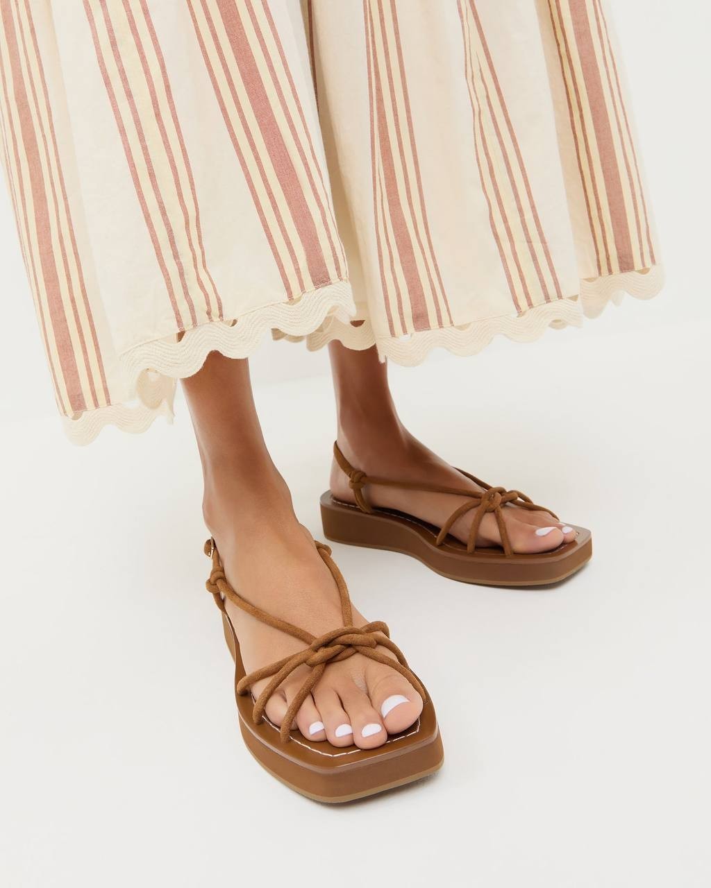 Loeffler Randall Platform Sandals Cacao 8 New $275.00