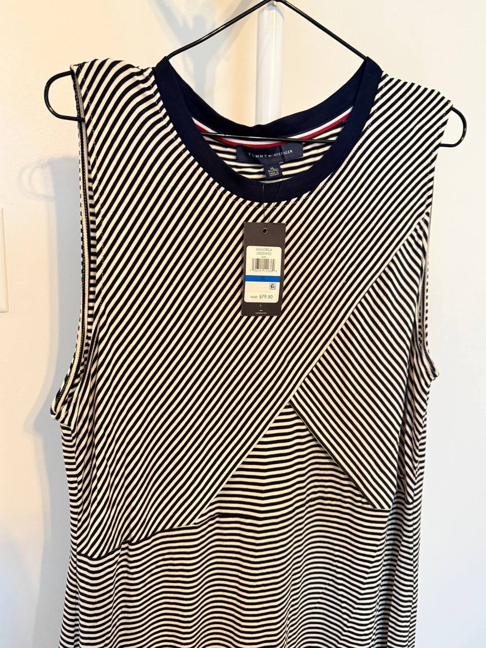 Tommy Hilfiger Striped Crossover Midi Dress – Size XL – NWT – $79.50