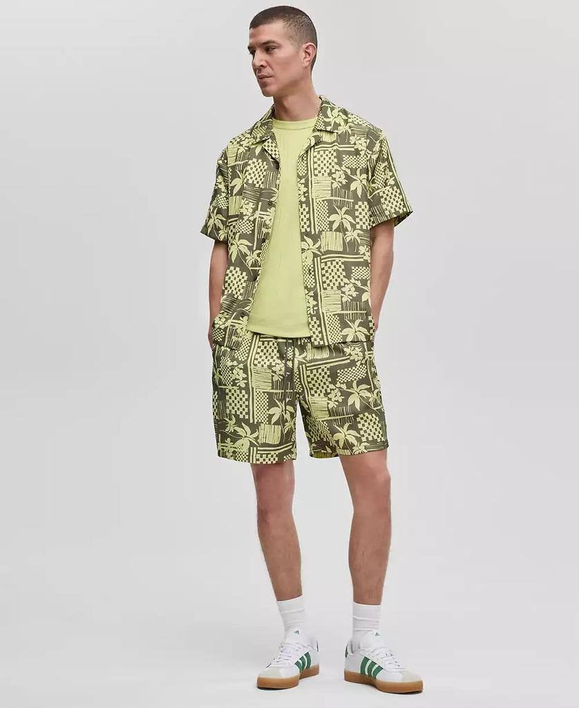 Mode of One Men’s Vacation Palm Camp Collar Shirt Green XXL $49.50 NWT