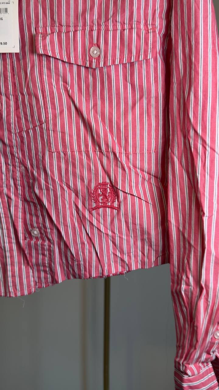 Tommy Jeans Crest Shirt Blouse Vintage Cerise L NWT $79.50