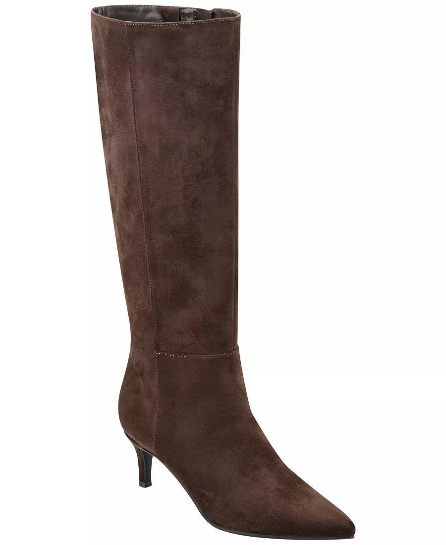 Marc Fisher Glint Boots 6M Dark Brown Textile Kitten Heel NIB msrp$179