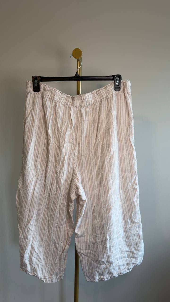 Gloria Vanderbilt Rainy Cropped Linen Pants Stonewood XXL NWOT $56