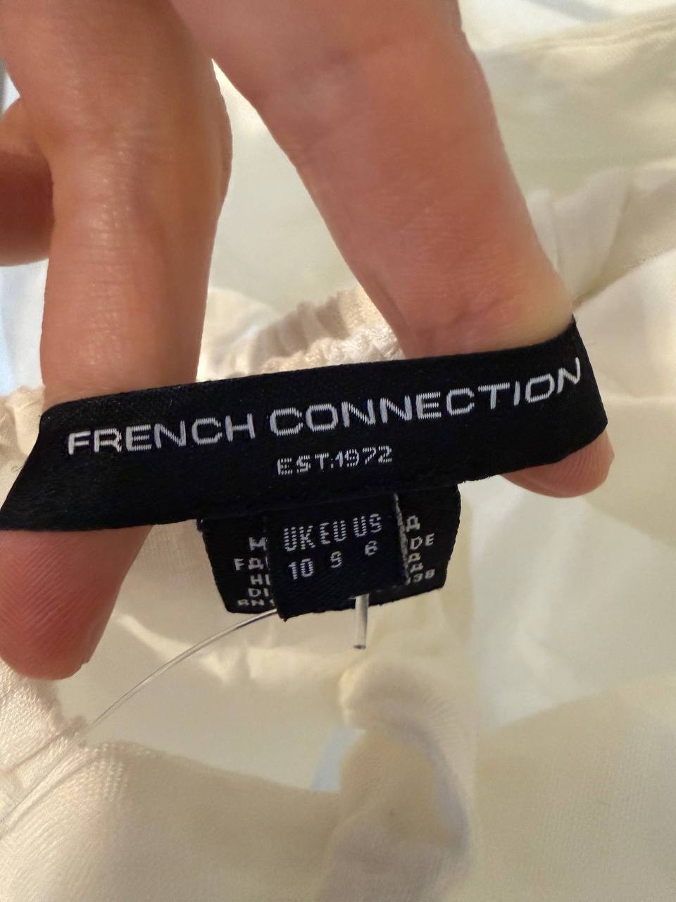French Connection Birdie Linen Swing Top White size 6 NWT Summer Chic msrp$98