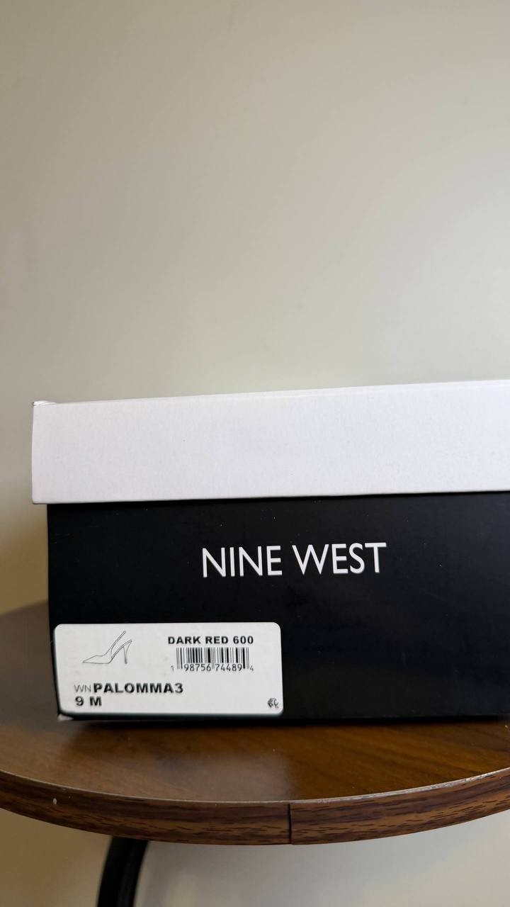 Nine West Dark Red Man‑Made Toe Slingback Pumps Size 9M NIB MSRP $119