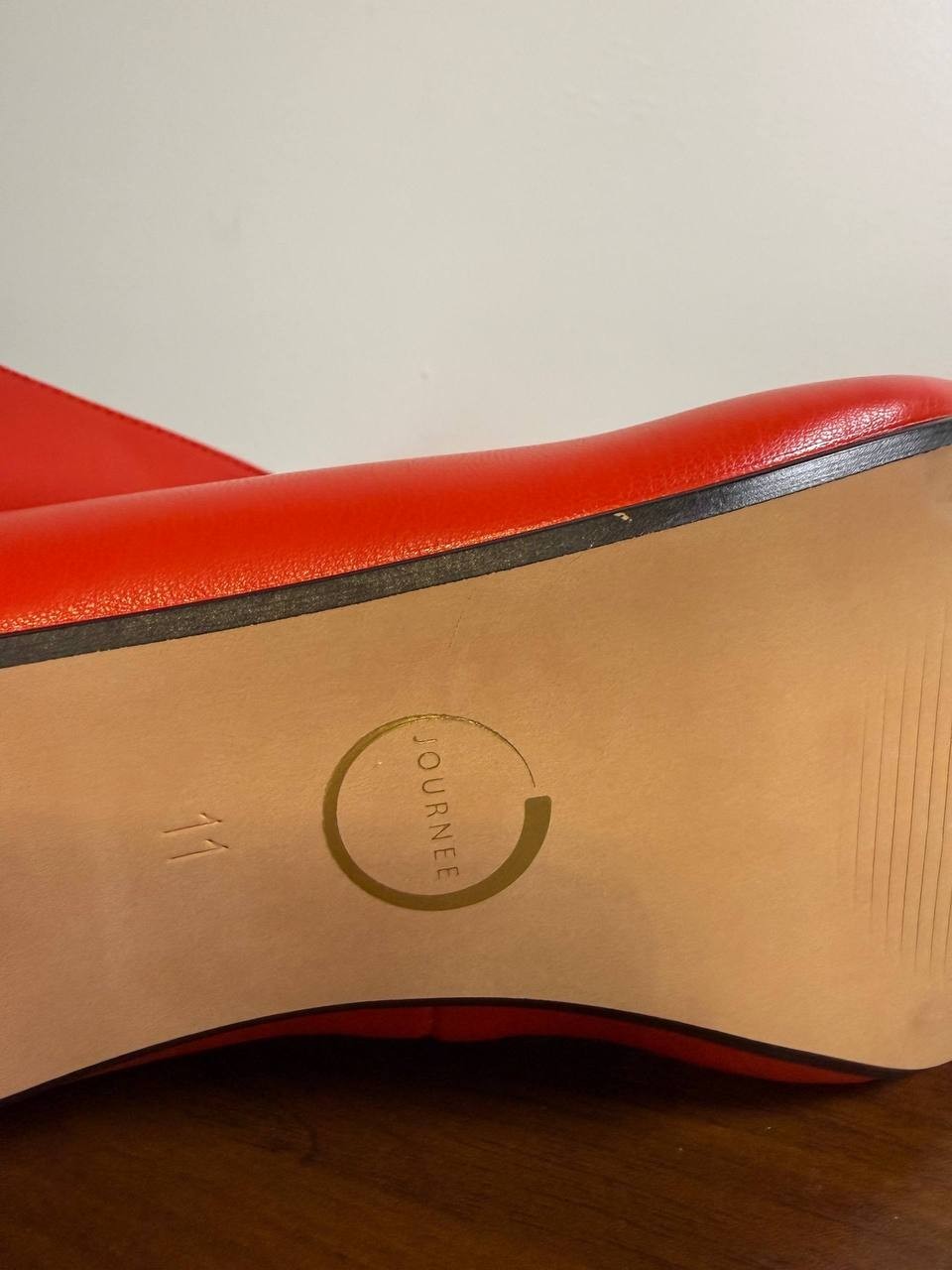 Journee Collection Saarii Slip‑On Block Heel Pumps – Red – Size 11W – NIB