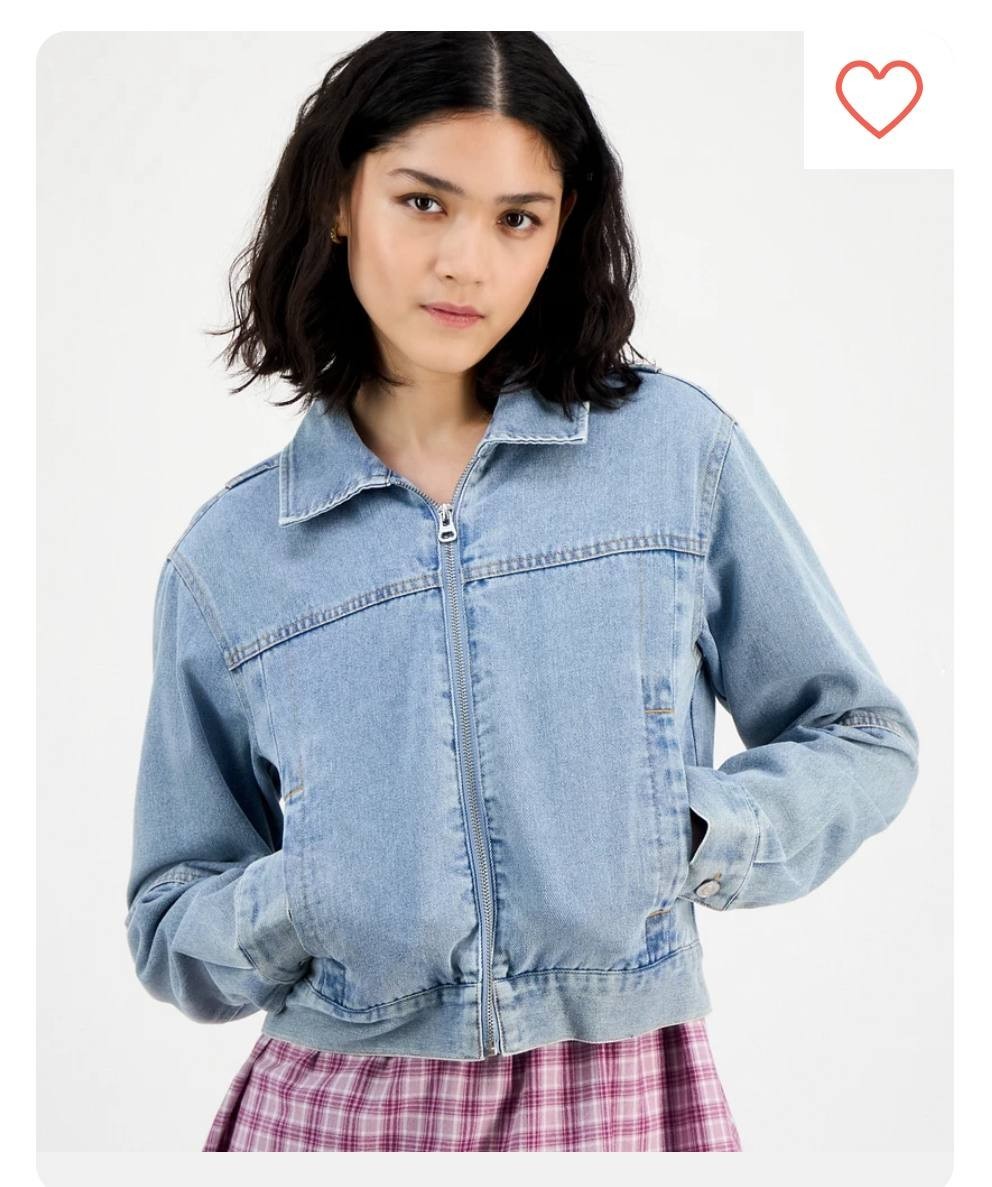 Celebrity Pink Denim Bomber Jacket Light Wash - New with Tags, Women Size L