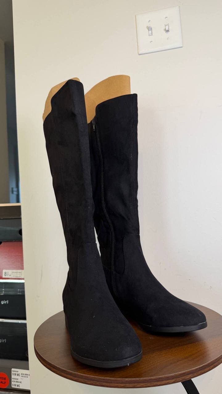Style & Co Women’s Charmanee Tall Boots Black 9 Man‑Made Block Heel MSRP $79.90