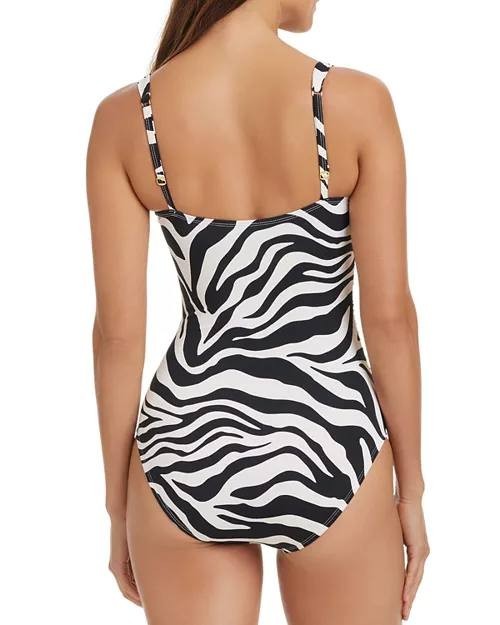 Bleu Rod Beattie V Wire One Piece Swimsuit Animal Print 12 NWOT $129