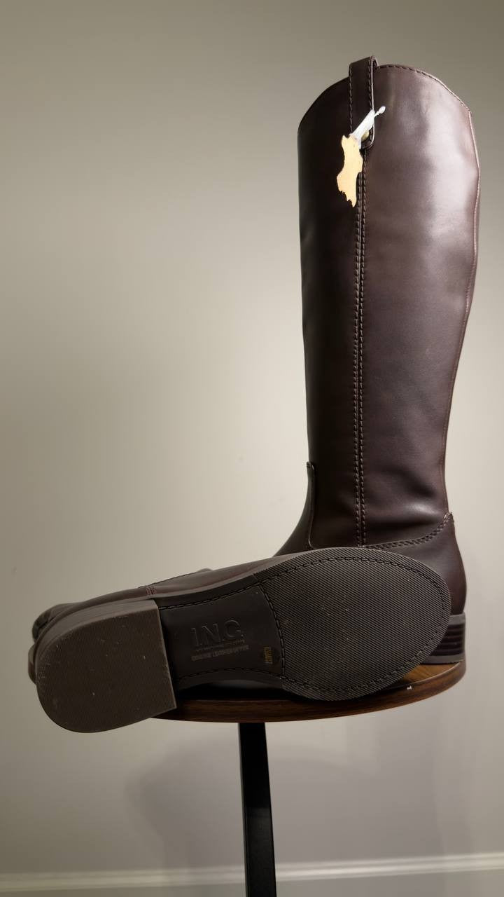 I.N.C.  Riding  Boots  Chocolate  Leather  6.5M  WC  New  $189.90