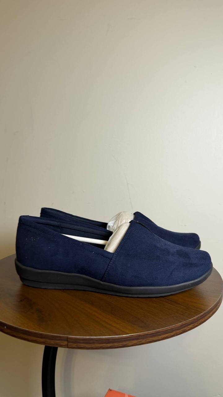 Easy Spirit Slip Ons Dark Blue Textile Size 8.5W New in Box MSRP $69