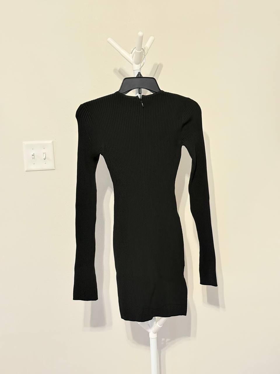 David Koma Ribbed Mesh Detail Mini Dress – Black – Size M – NWT – $900