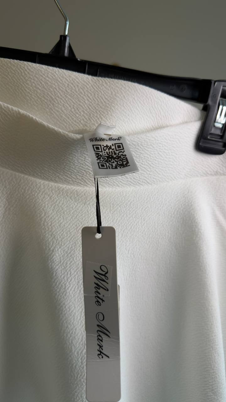 White Mark Flared Midi Skirt with Pockets White M NWT $49