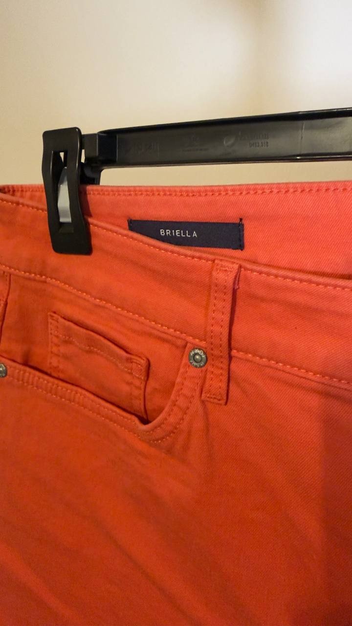 NYDJ Briella 11" Denim Shorts Side Slits Coral 14 NWT $74