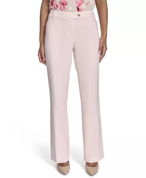 Calvin Klein Modern-Fit Straight-Leg Pants Pale Pink 6 $89 NWT