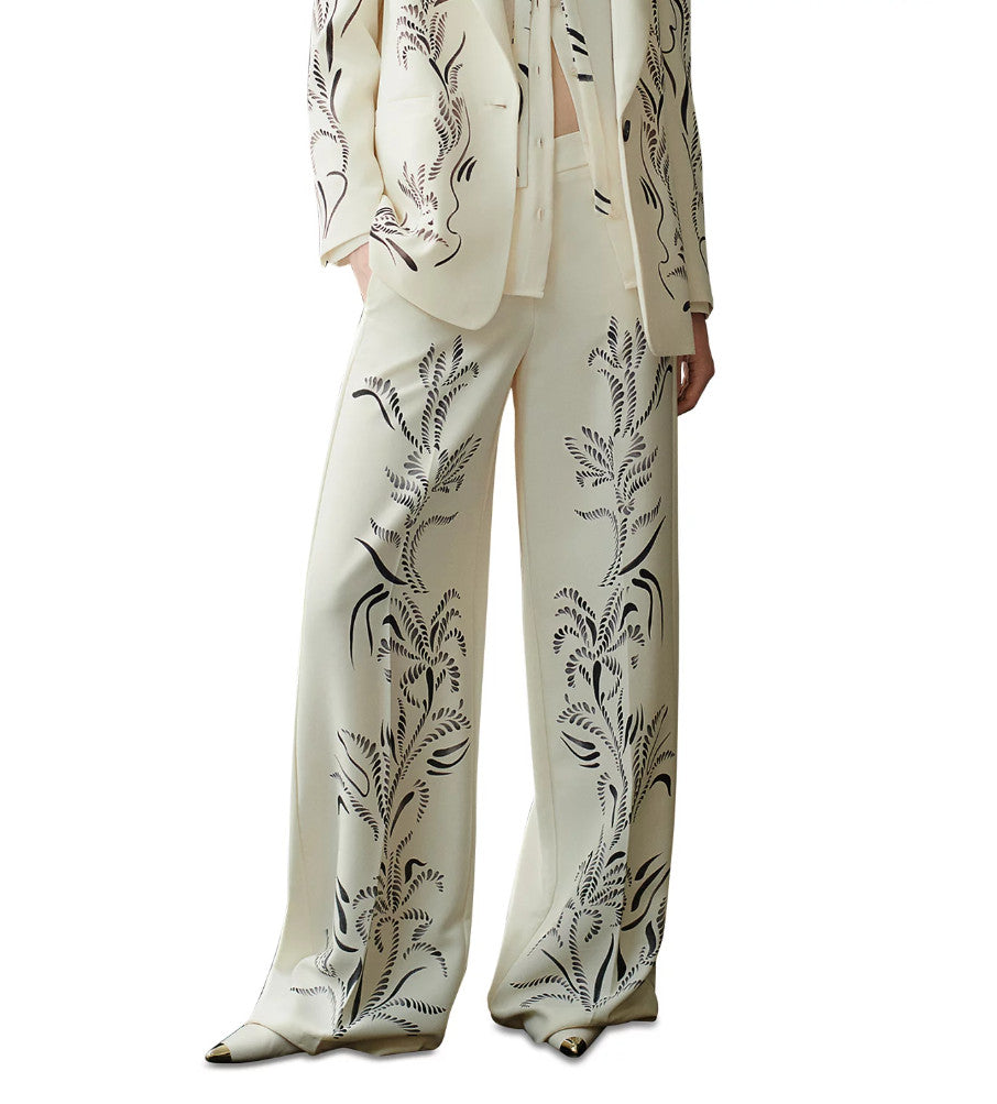 Marella Art.365 Pesco Printed Pants Slit Pockets Tailored Fit US 4  MSRP $495