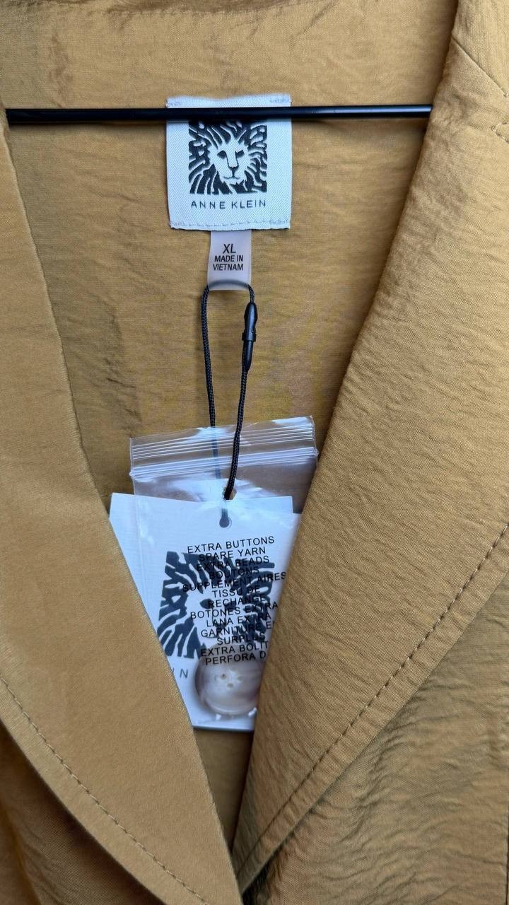 Anne Klein Sleeveless Patch‑Pocket Jacket Copper Sun XL NWT $129