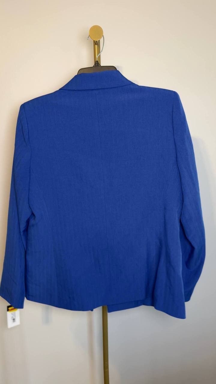 Tahari ASL Faux Double Breasted Jacket New Royal 16 NWT $139