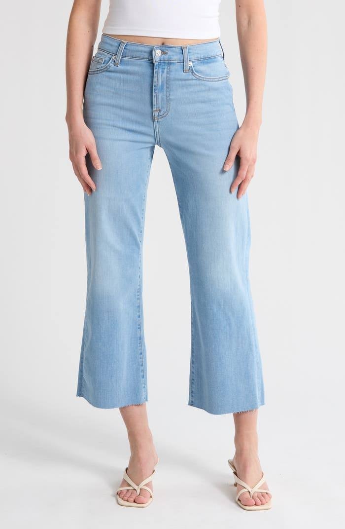 7 For All Mankind Alexa High Waist Crop Wide Leg Jeans Sirte 27 $238 NWT