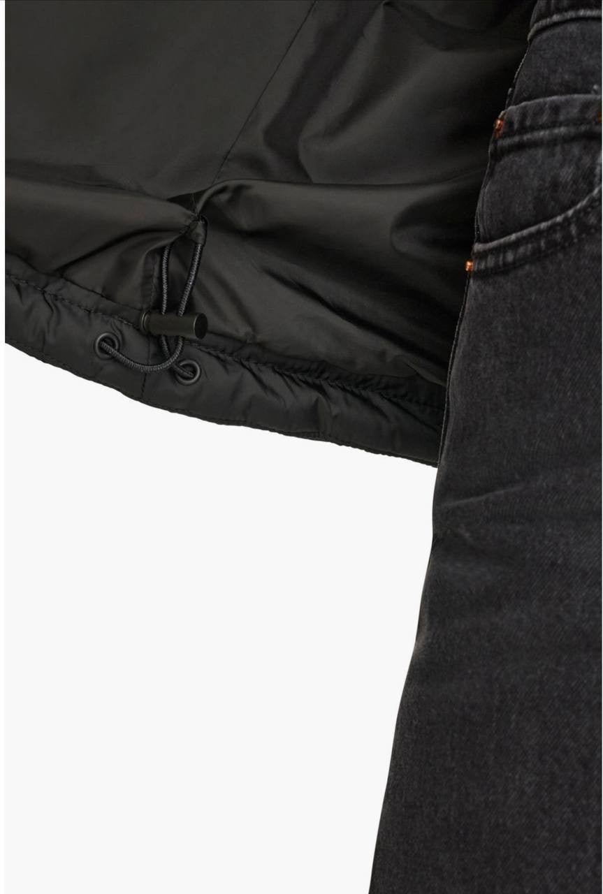 Levi's Quilted Water-Resistant Jacket Black Corduroy Trim Women's Size S