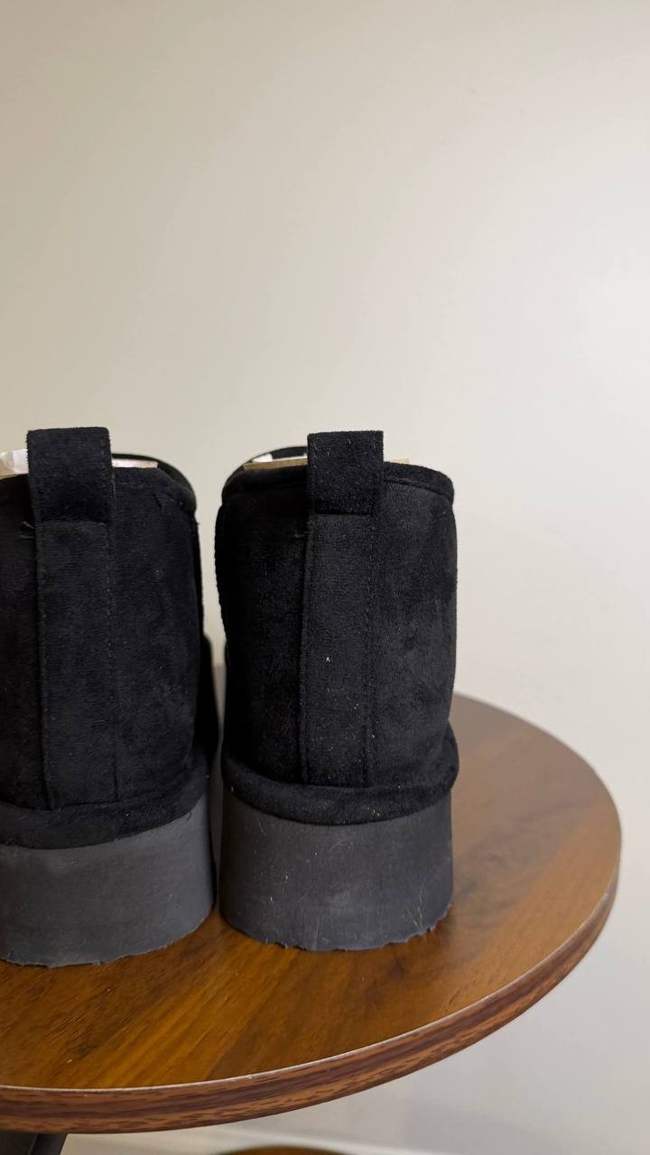 Madden Girl Brave Platform Cozy Bootie Black Women’s 6 Pull‑On Ankle NWB