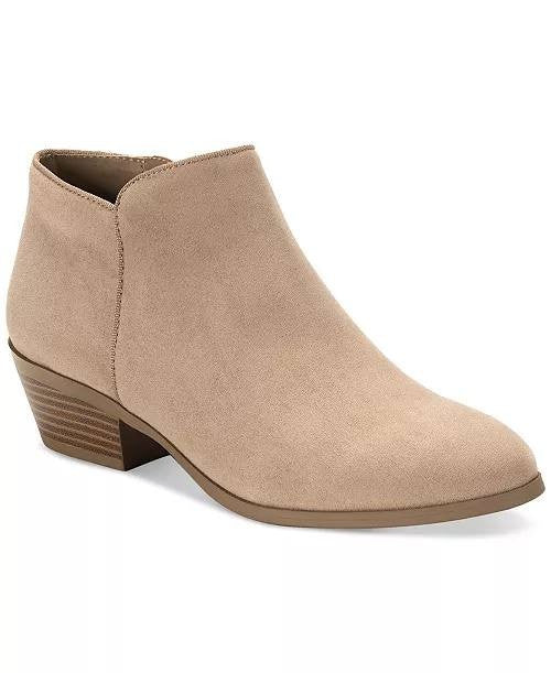 Style&Co Taupe Man‑Made Ankle Booties 7.5W New in Box MSRP $69.90