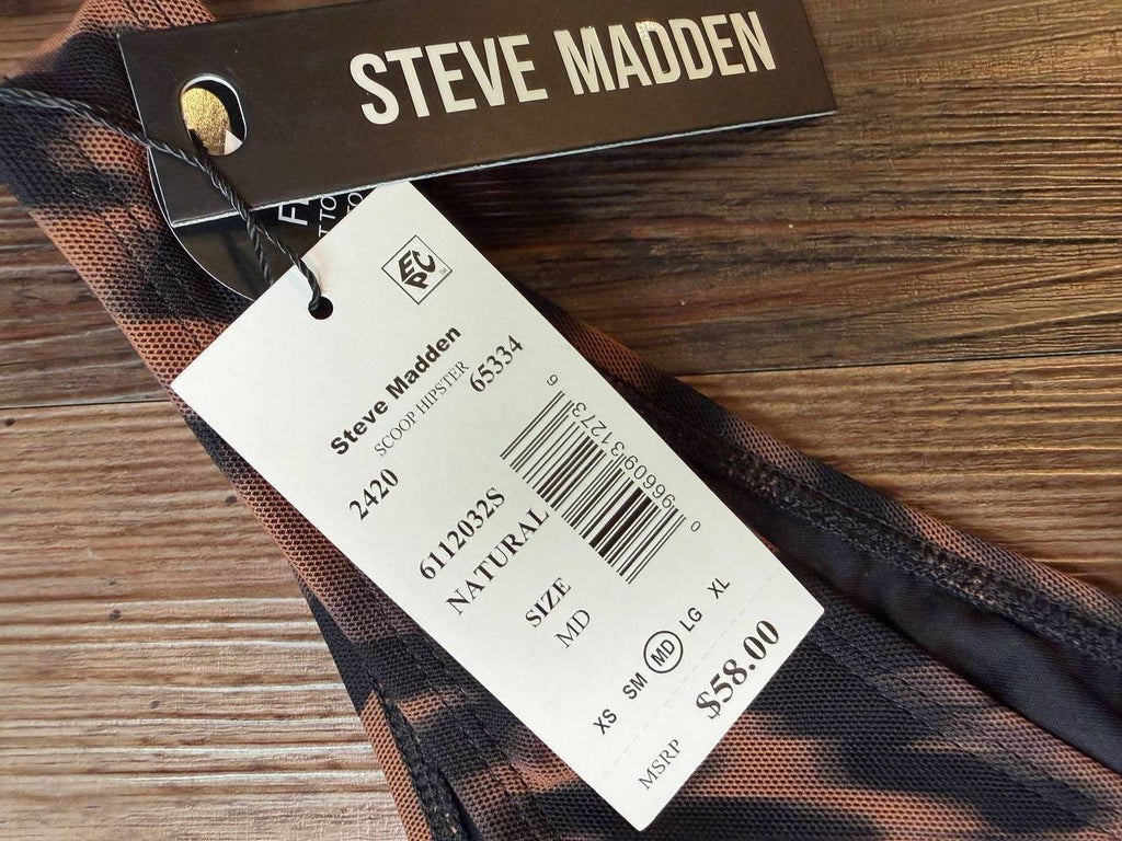 Steve Madden Scoop Hipster Bikini Bottoms Natural MD NWT $58