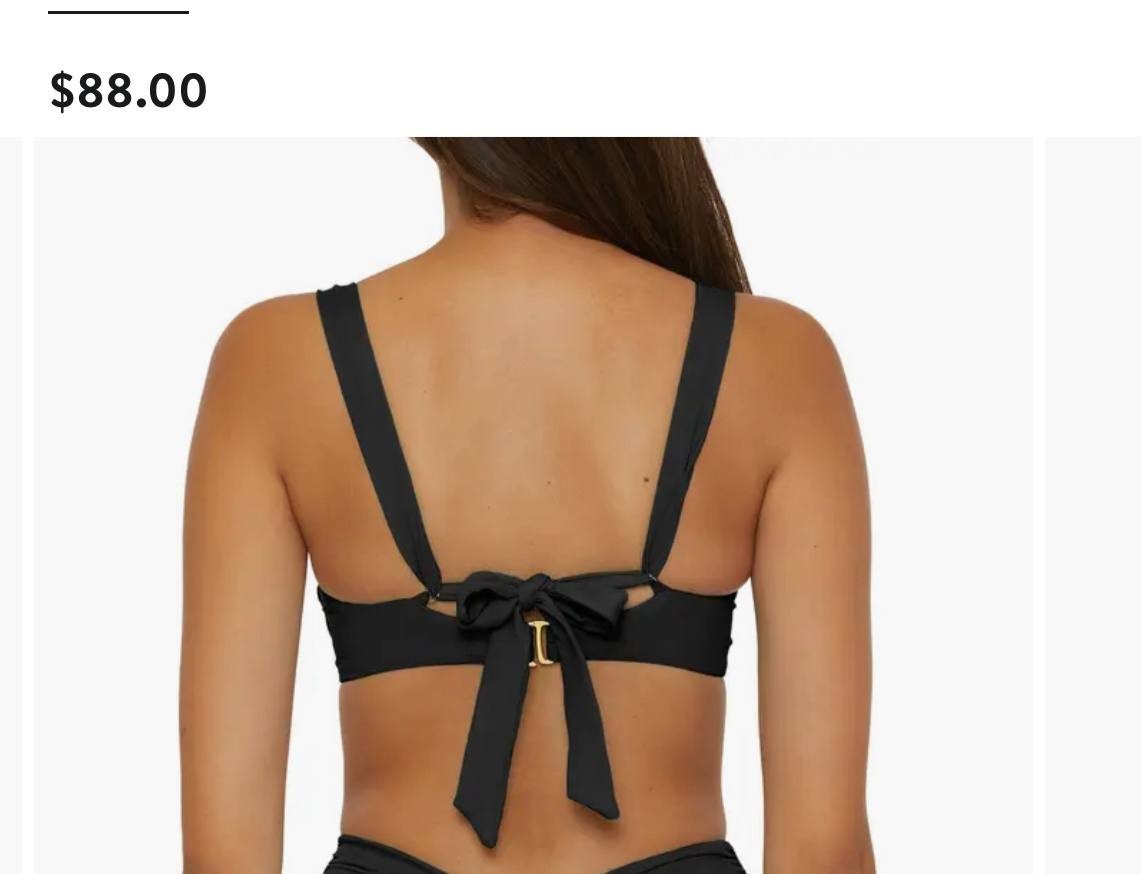 Becca by Rebecca Virtue Women's Black Swimsuit Top L, NWT, Removable Cups