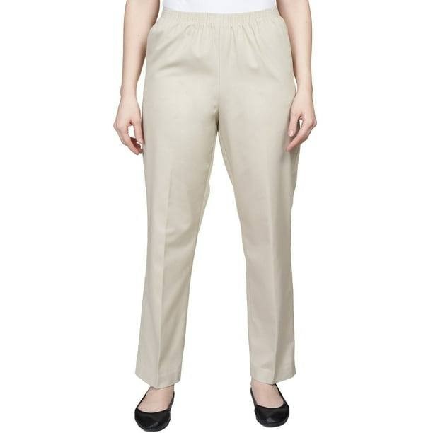 Alfred Dunner Petite Soft Twill Mid‑Rise Straight‑Leg Pants – Size 14 – NWT