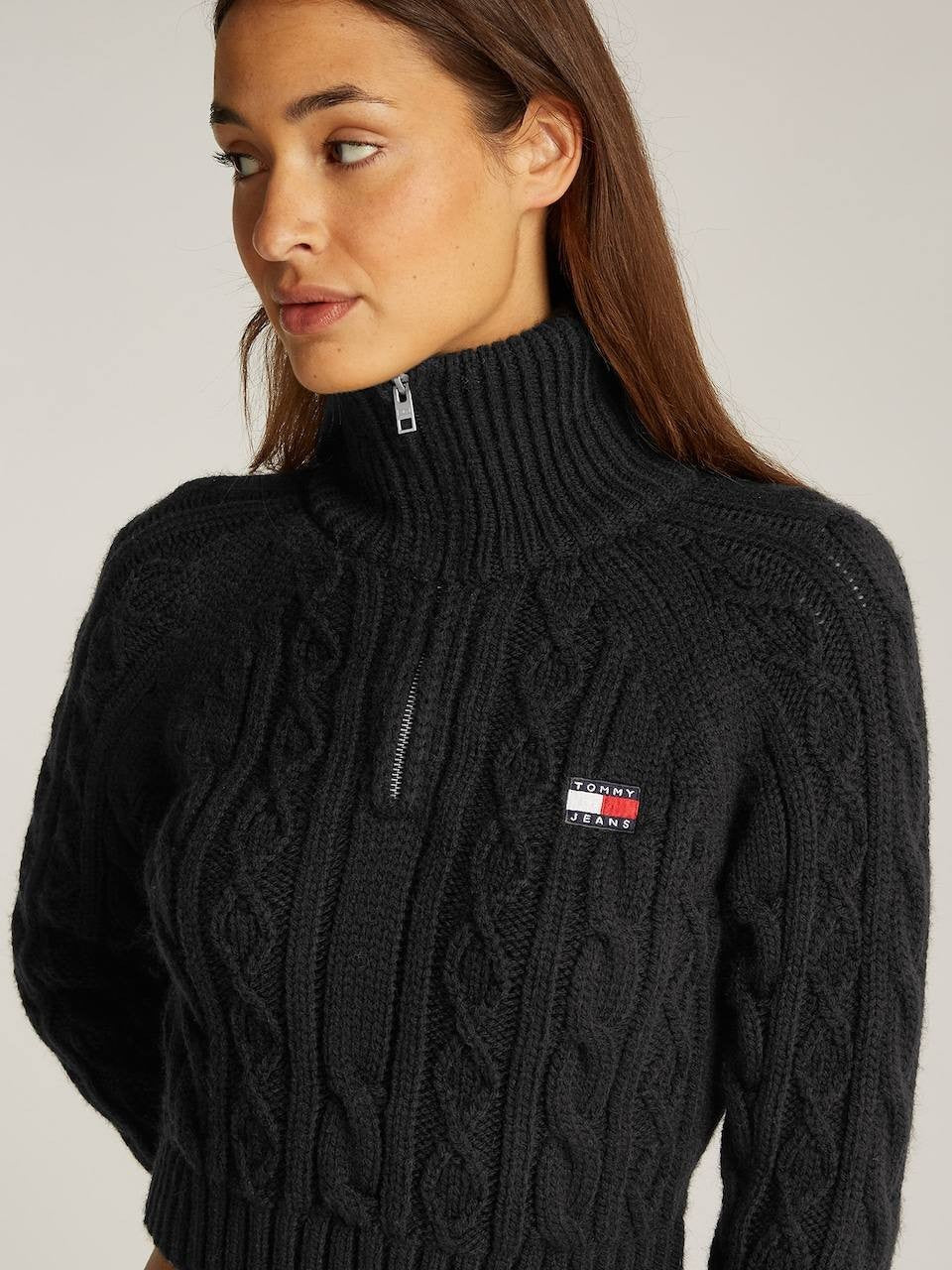 Tommy Jeans Black Sweater XS Recycled Knit Minimalist Streetwear MSRP 129$