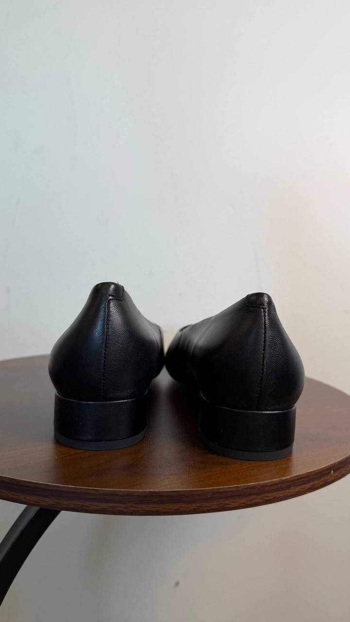 Easy Spirit Caldise eFlex Slip‑On Low Heel Pumps Black 7M Leather $99 NWB
