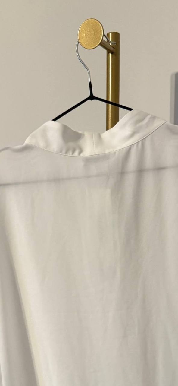 Calvin Klein White Faux‑Wrap Blouse XL NWT Cap‑Sleeve Modern Top msrp$59