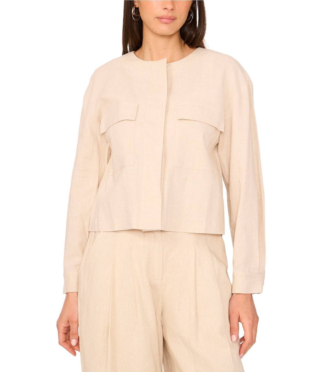 Vince Camuto Brown Cropped Jacket Women's Size M NWT Modern Chic $169 MSRP