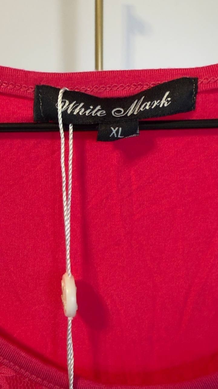 White Mark Cold Shoulder Lace Trim Knit Top Fuchsia XL NWT $60